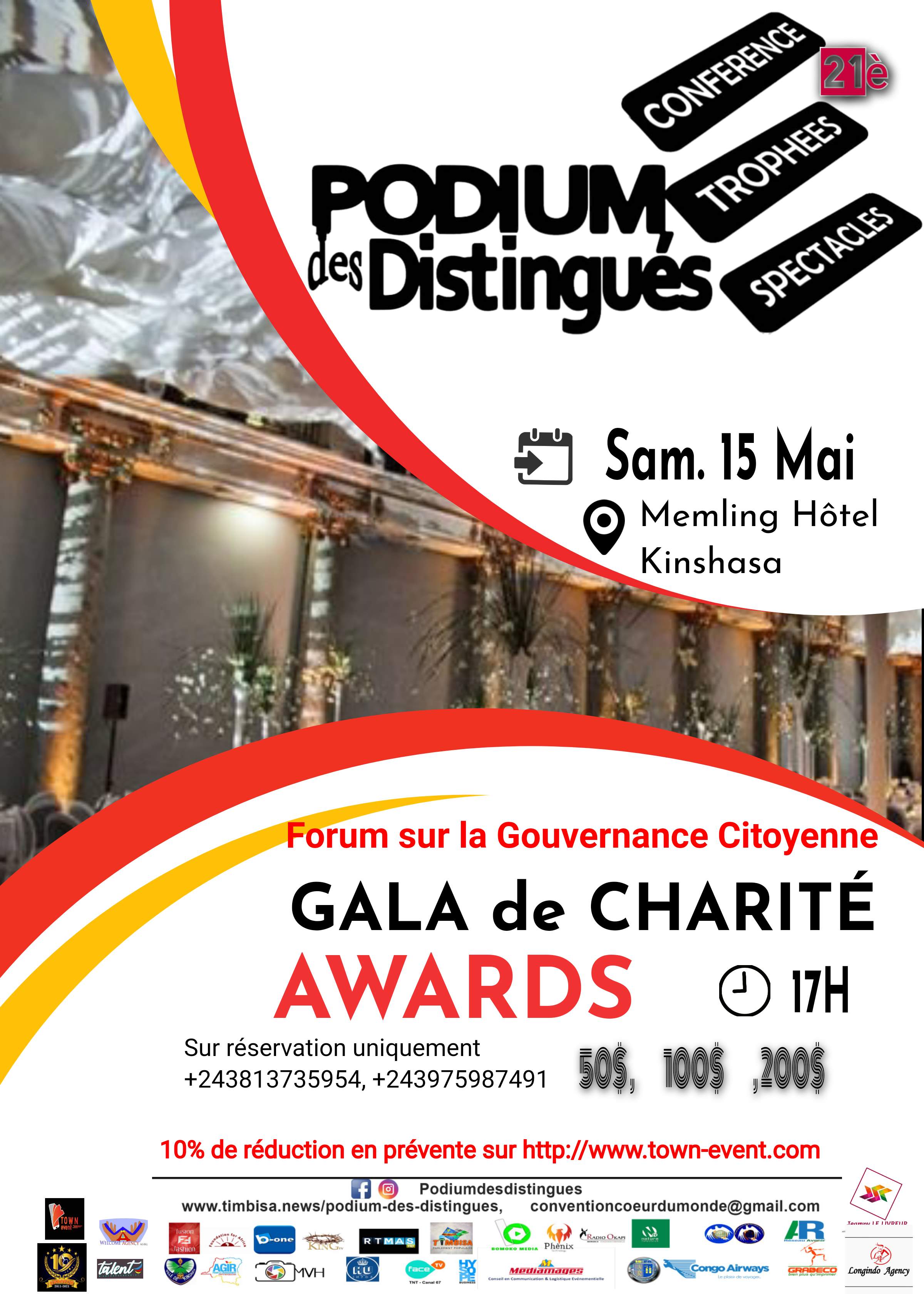 Gala de charite et awards du podium des distingues